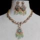 Handmade Brass Metal Jewellery Pink Pendant Necklace Set